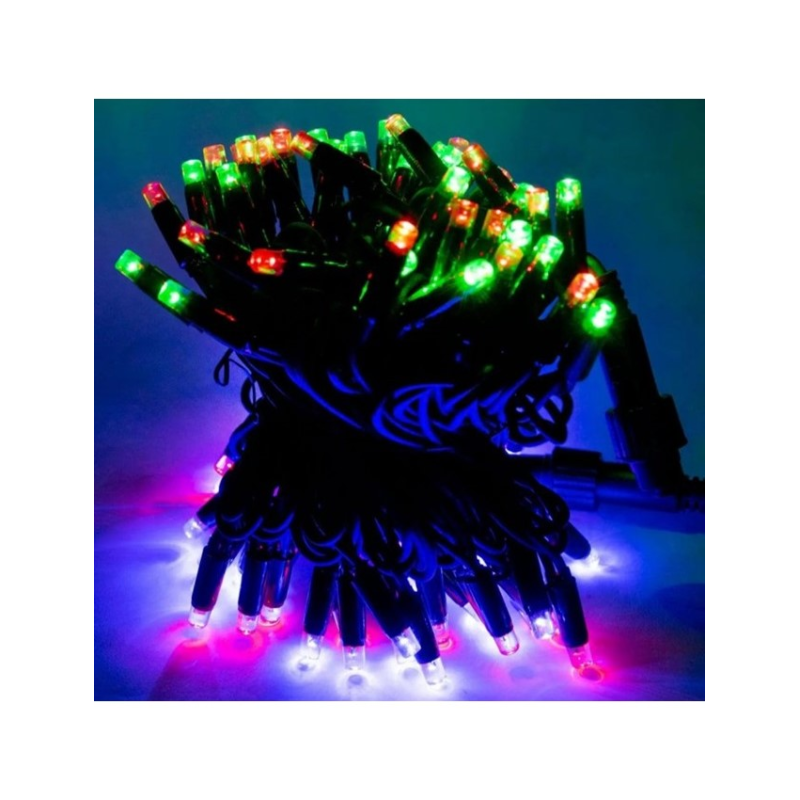 Світлодіодна гірлянда нитка вулична Led (2092) на 160 Bicolor світлодіодів електрична 1 режим 16 м на зеленому дроті Мультиколір