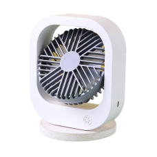 Вентилятор настільний акумуляторний DianDi Fashion Fan SQ 2177A з USB-зарядкою Білий з сірим