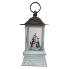 Новорічний декоративний музичний ліхтар світильник Сніговик WDL-24004 зі снігом на батарейках та USB