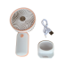 Вентилятор ручний Mini Fan HX09-1 акумуляторний з підставкою для телефону Білий з персиковим