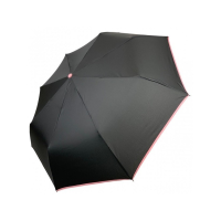 Парасолька жіноча автомат Susino 16301AC, 8 спиць, 3 складання, чорний з рожевою облямівкою