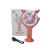 Вентилятор ручний акумуляторний Mini Fan CS092-3 з ріжками, підставкою, підсвічуванням та USB-зарядкою Помаранчевий
