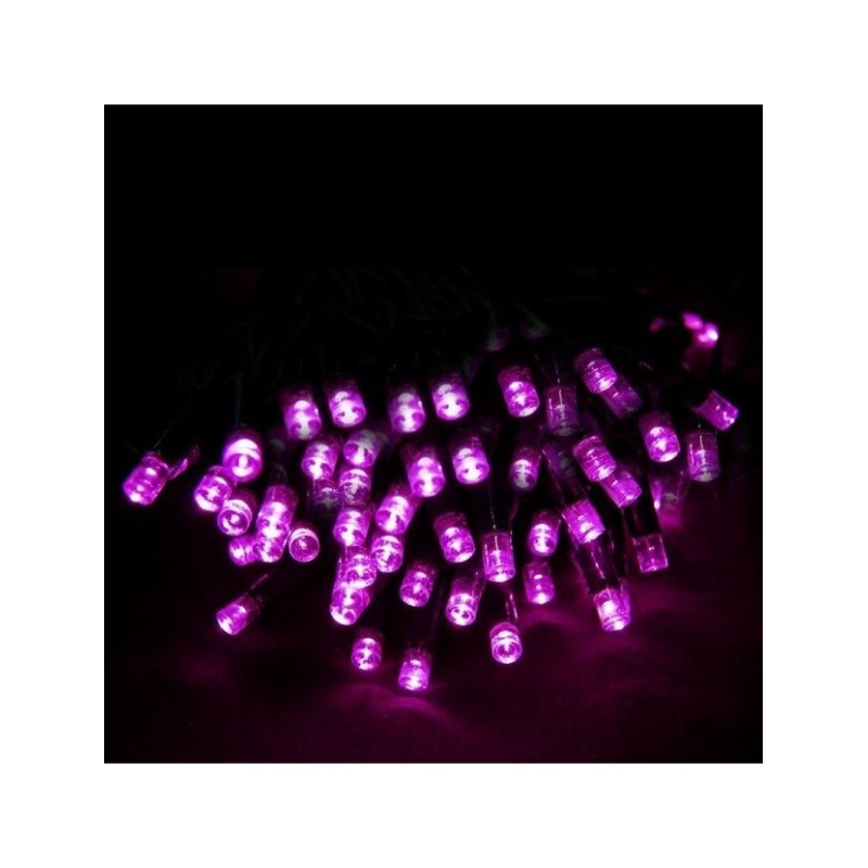 Світлодіодна гірлянда електрична Led на 500 світлодіодів з контролером зелений провід 35 м Рожевий
