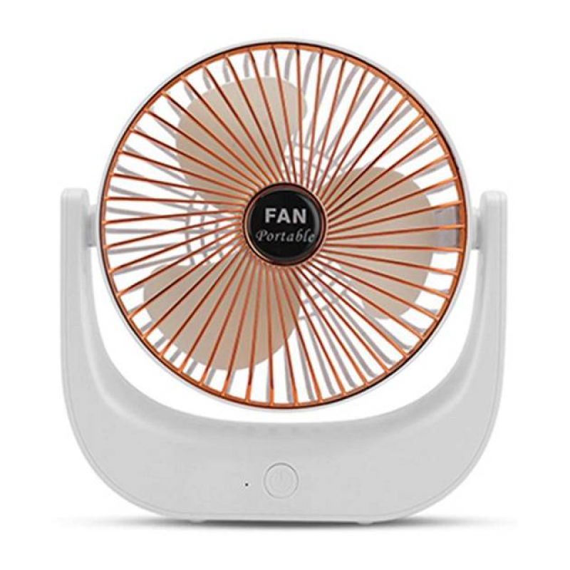 Настільний вентилятор акумуляторний Fun Portable F138 безшумний Біло-мідний