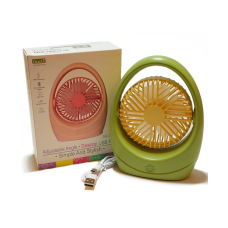 Вентилятор настільний акумуляторний DianDi Fashion Fan SQ 2235 з USB-зарядкою Салатовий з жовтим