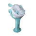 Вентилятор ручний акумуляторний Mini Fan CS092-1 з вушками, підставкою, підсвічуванням та USB-зарядкою Блакитний