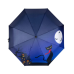Парасолька напівавтомат Bellissimo M640 (6) жіноча на 8 спиць з принтом Чорний кіт у ночі Синій