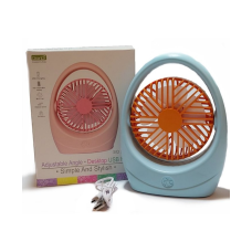 Вентилятор настільний акумуляторний DianDi Fashion Fan SQ 2235 з USB-зарядкою Блакитний з помаранчевим