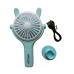 Вентилятор ручний акумуляторний Mini Fan CS092-4 з вушками, підставкою, підсвічуванням та USB-зарядкою Блакитний