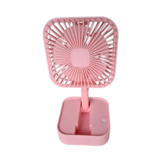 Вентилятор настільний портативний Mini Fun JY-1 129 акумуляторний складний  Рожевий