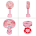 Вентилятор ручний акумуляторний Portable Fan Pink з підставкою та USB-зарядкою (54522P)