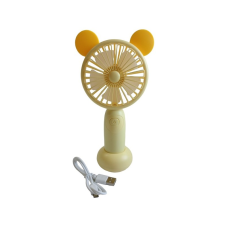 Вентилятор ручний акумуляторний DianDi Mini Fan SQ-2165 з підставкою, підсвічуванням та USB-зарядкою Жовтий