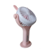 Вентилятор ручний акумуляторний Mini Fan CS092-4 з вушками, підставкою, підсвічуванням та USB-зарядкою Рожевий