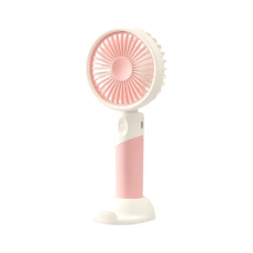 Вентилятор ручний Mini Fan ZB100 акумуляторний з підставкою для телефону Рожевий з білим