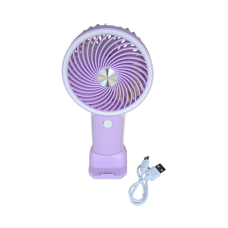 Вентилятор ручний Mini Fan HX09-1 акумуляторний з підставкою для телефону Бузковий з білим