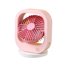 Вентилятор настільний акумуляторний DianDi Fashion Fan SQ 2177A з USB-зарядкою Рожевий